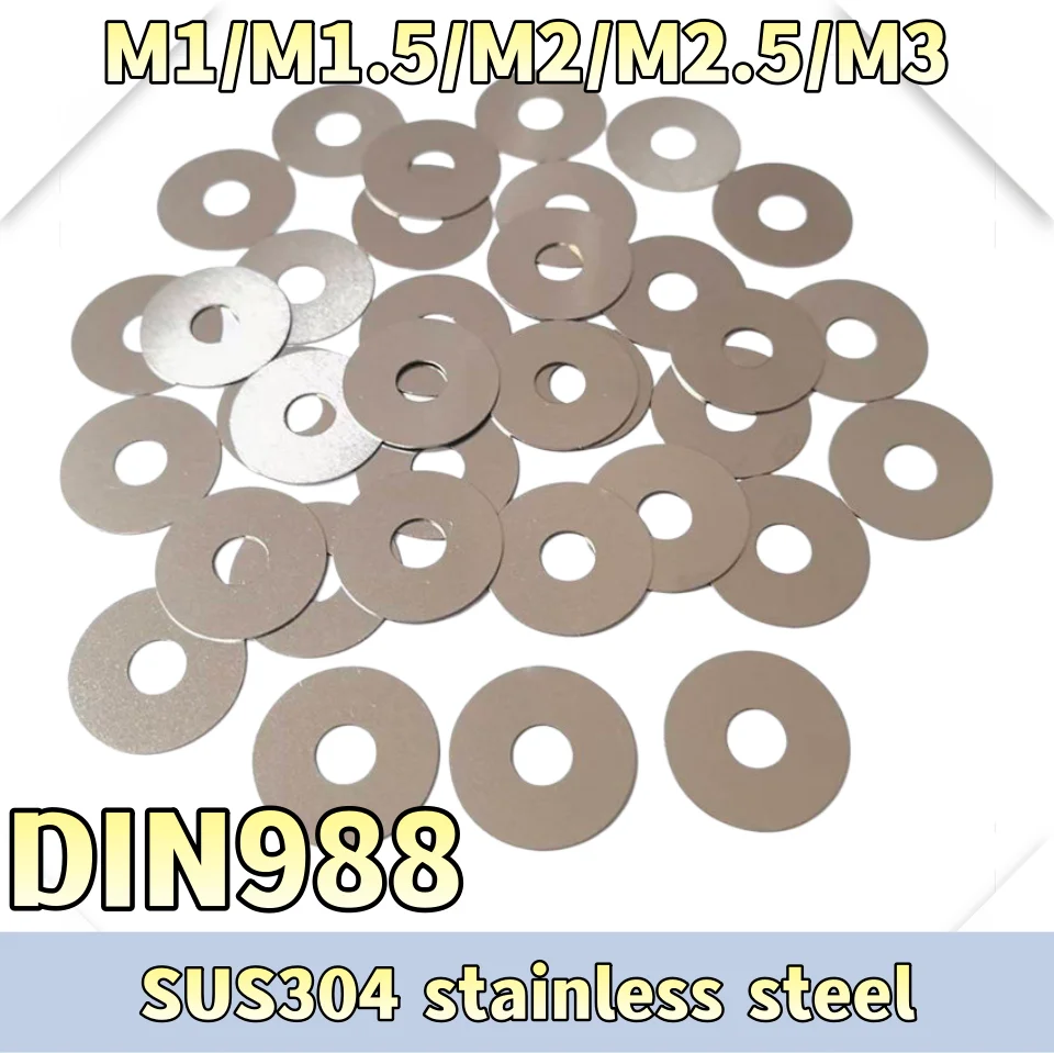 Ruitai M1 M1.5 M2 M2.5 M3 Din988 Sus304 Stainless Steel Adjusting Shim Washers Ultra-thin Plain Washer Small Flat Gaskets