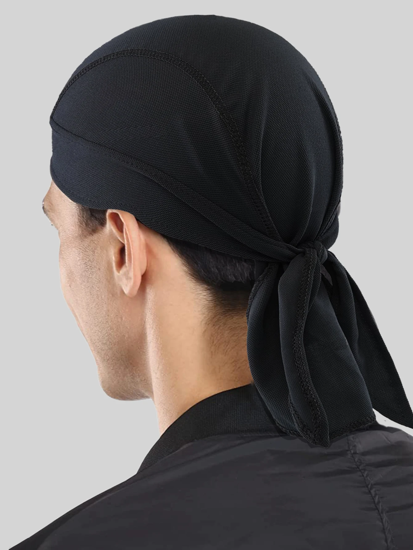 Durag für Männer, Radfahrer-Piratenhut, atmungsaktives Mesh-Piraten-Bandana, schweißabsorbierende Helm-Innenkappe, Kopfbedeckung, Totenkopfkappe für – Detail 4