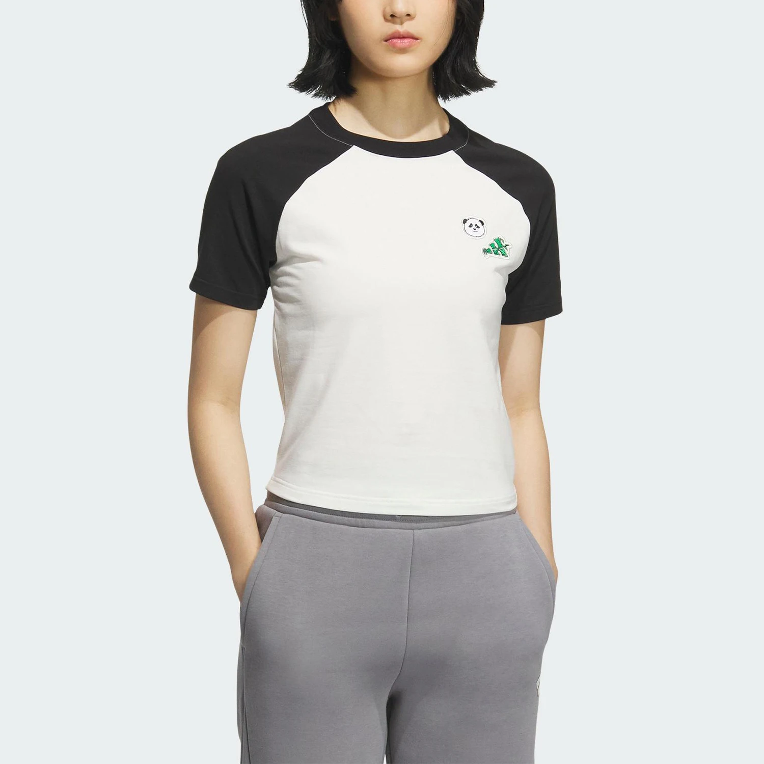 

Adidas genuine genuine 2025 Summer Women's Patchwork Short Sleeve KC0973