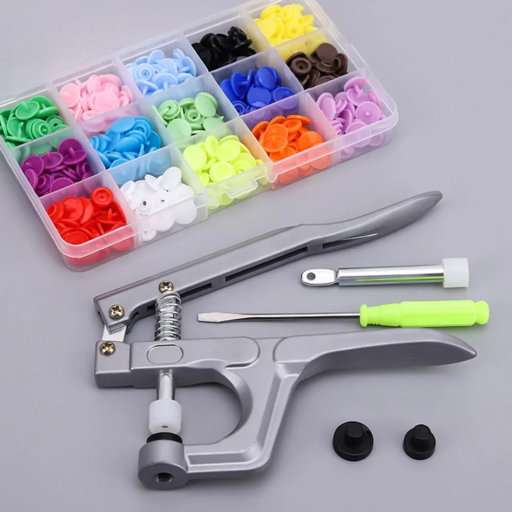 Colored Snaps Fastener Pliers Kit Metal Press Pliers Seamless Design Snap Buttons Resin Auto-lock