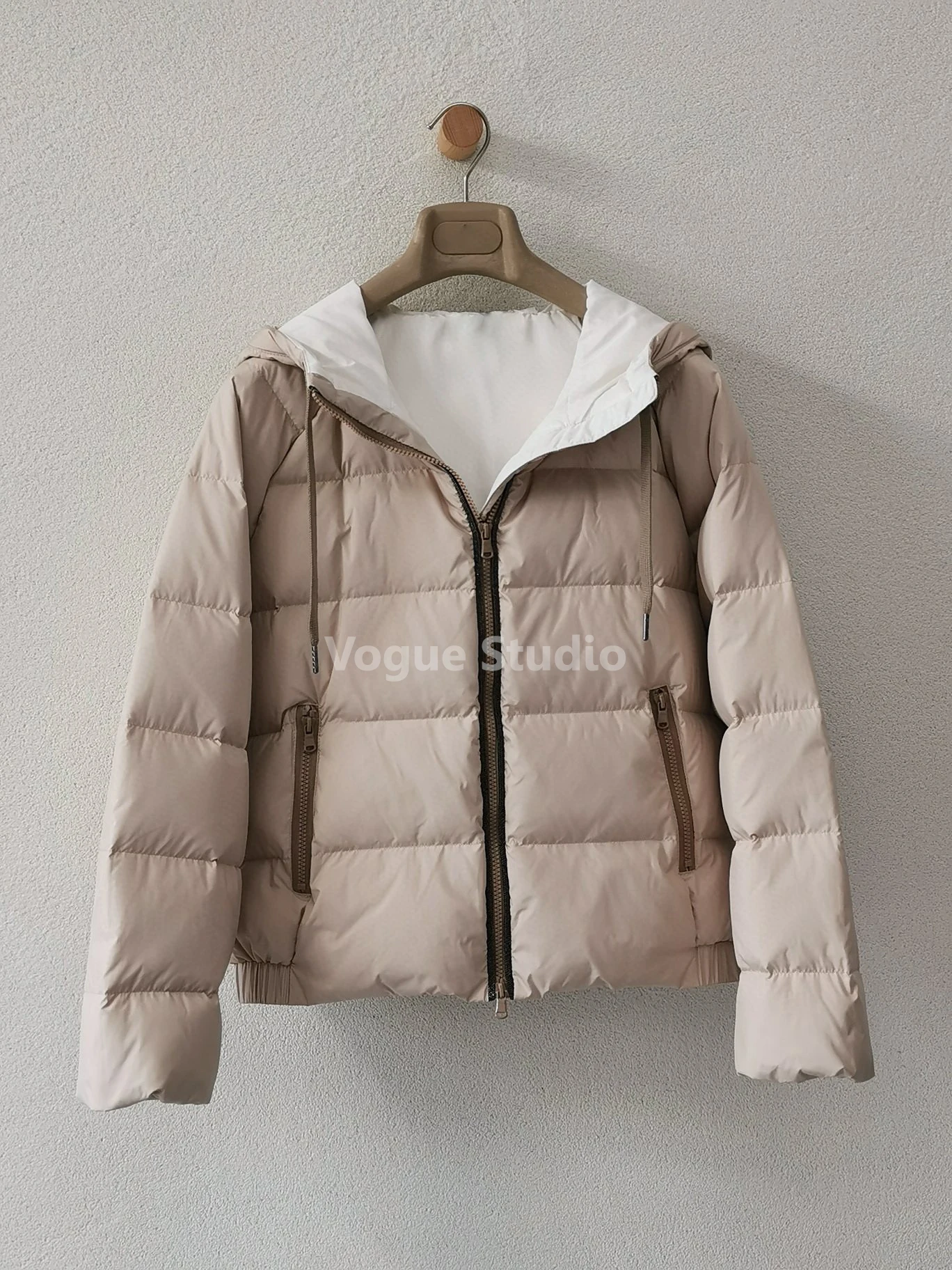 Autumn spring casual hooded quilted down jacket