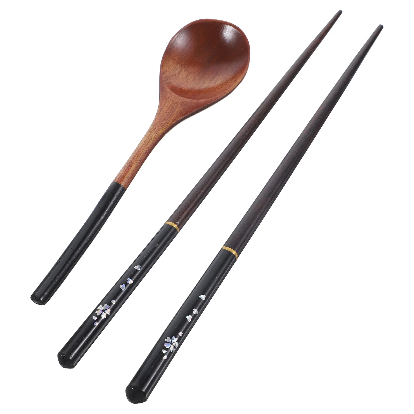 

1Set Wood Chopsticks Spoon Set Japanese Style Travel Cutlery Dining Tableware Lightweight Portable Reusable for Home Office