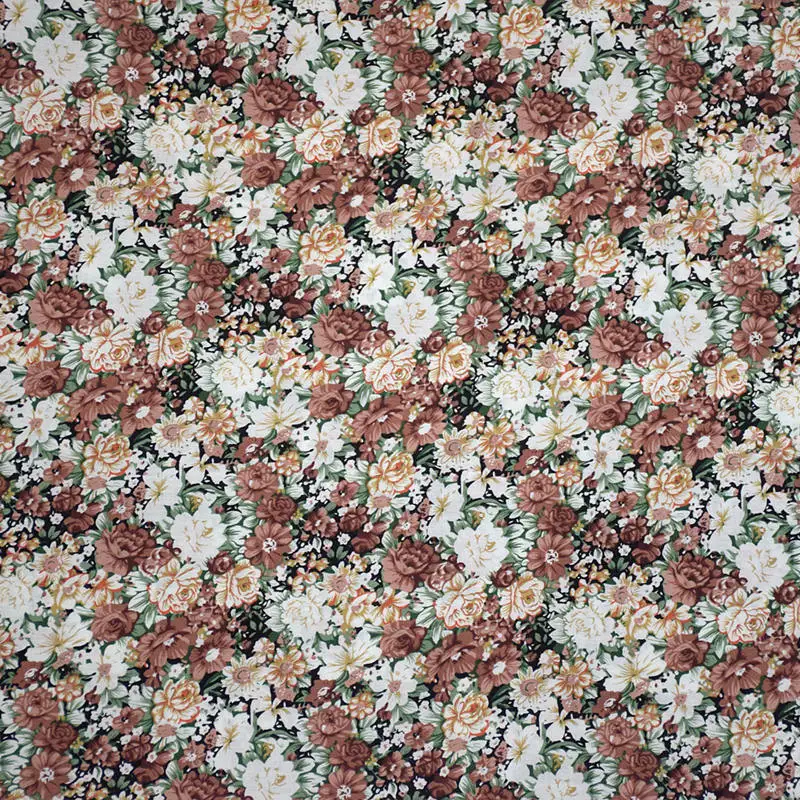 100% Rose Cotton Poplin Fabric Exquisite All Over Floral Patterns for Fashionable Clothing & Creative DIY Projects
