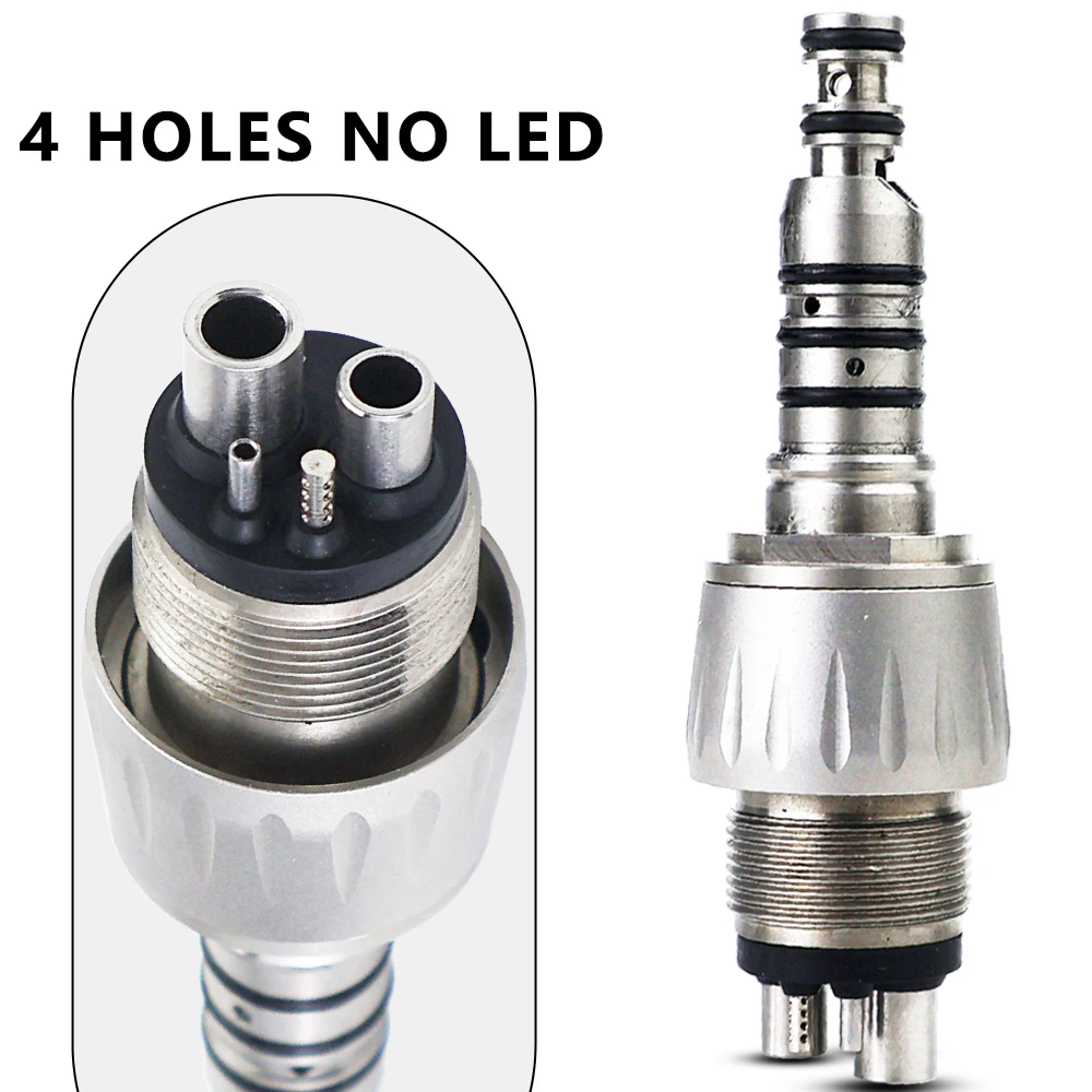 Dental 4 Holes Non Optic Dental Quick Coupler Connector Without Light Adapter For High Speed Air Turbine Handpiece