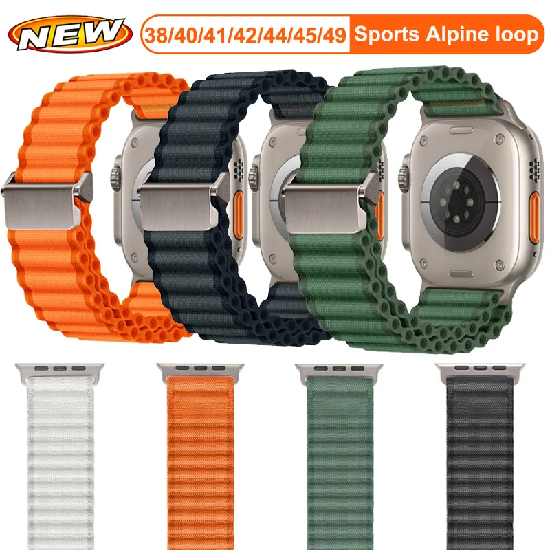 

Alpine Loop для Apple Watch Band 46 мм 49 мм 42 мм 38 мм 40 мм 41 мм 44 мм 45 мм Спортивный ремешок для часов Браслет для iWatch 10 Ultra 2 SE Ремешок