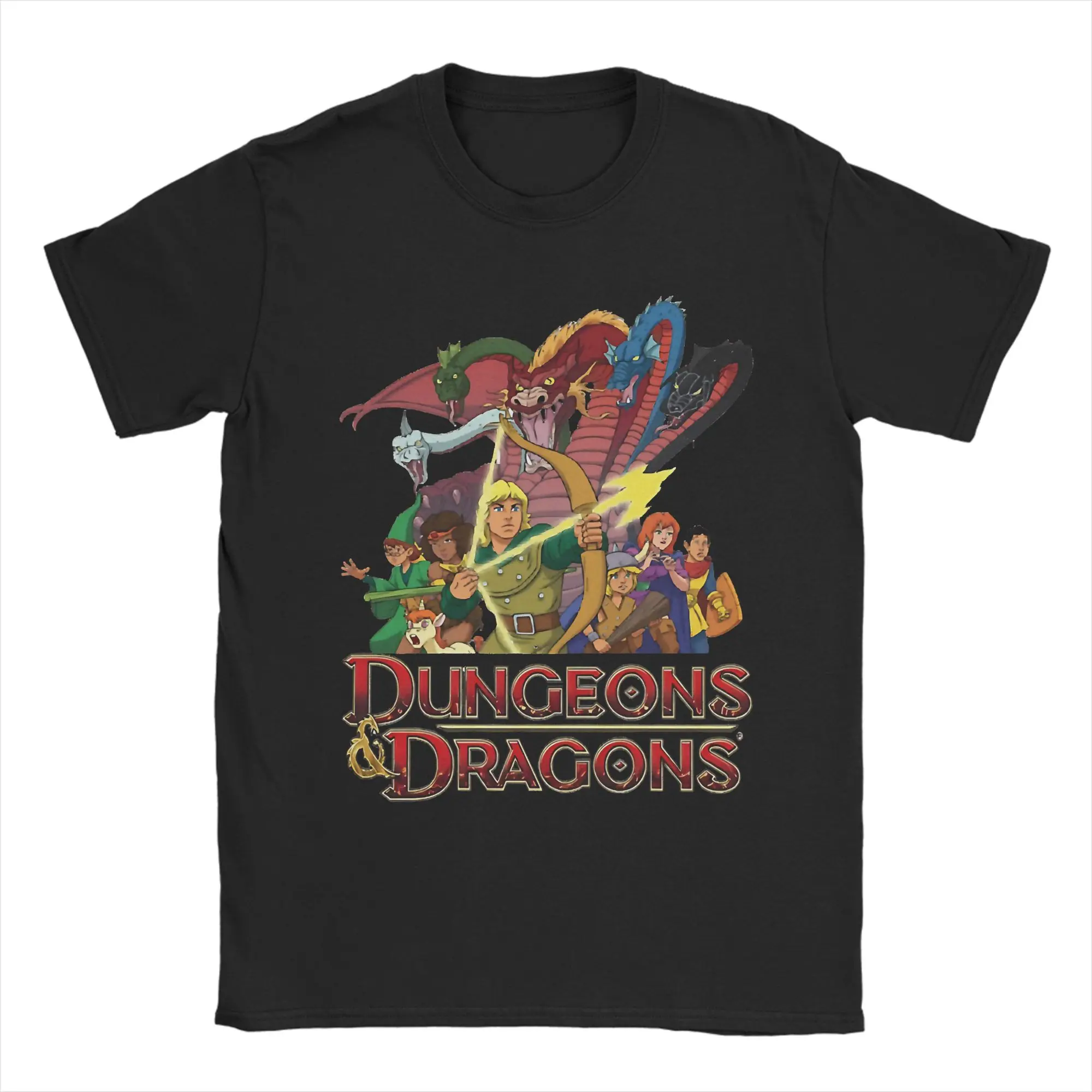 Dungeons And Dragons Cartoon T Shirt Beach  Trending T Shirts Men 100% Cotton Round Neck  Tees Short-Sleeved Y2K Casual Tshirt
