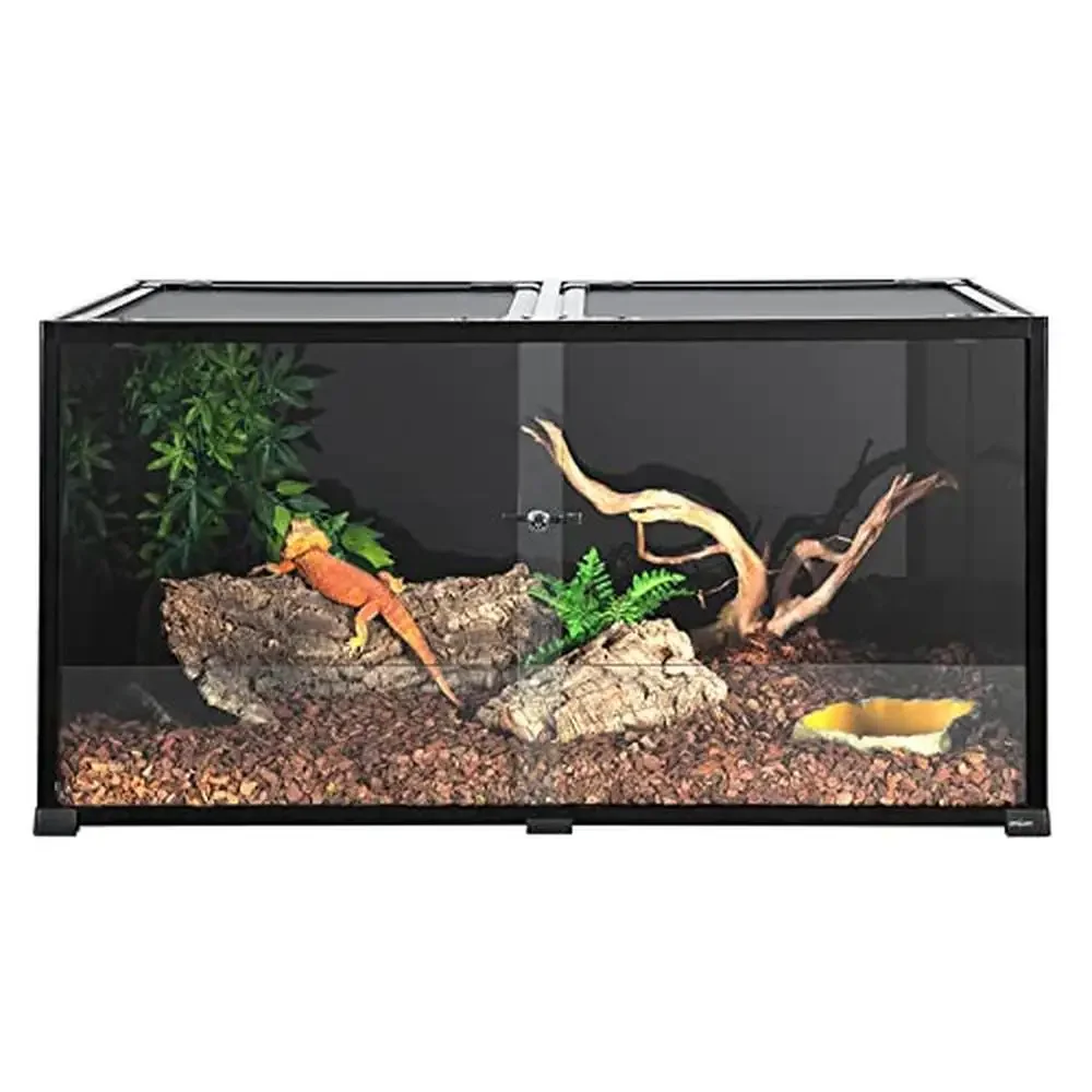 Large Reptile Terrarium Tank 120 Gallon Eco-Tank with Security Lock and Ventilation Snake Lizard Chameleon Amphibian Pets