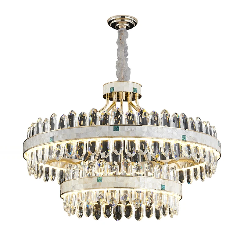 

Luxury K9 Crystal Golden Silver shade Hanging Chandelier Lighting,Lustre Suspension Luminaire Lampen Indoor for Living Room