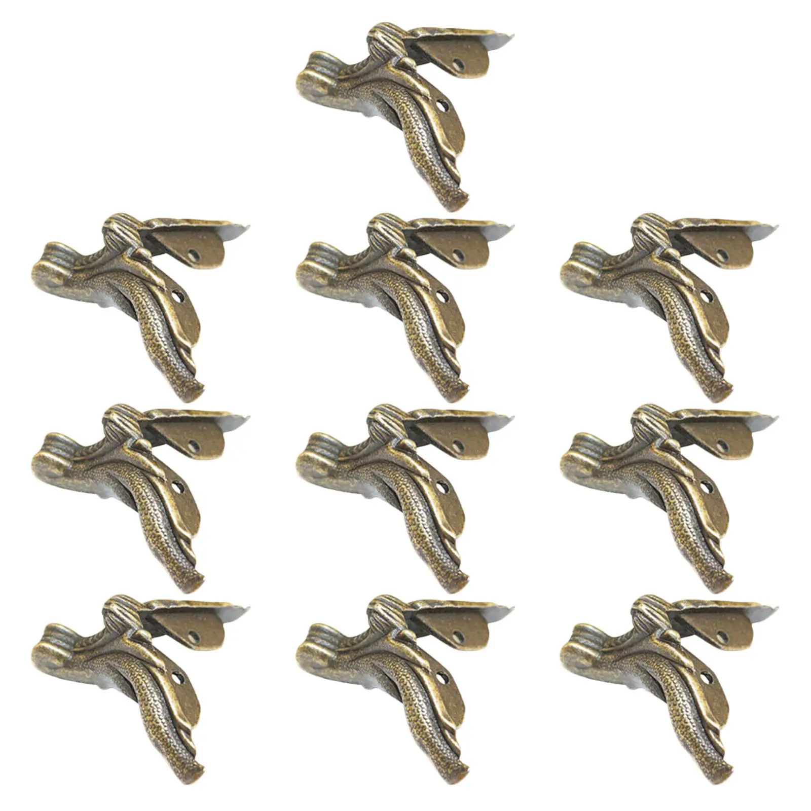 10pcs Vintage Bronze Tiger Paw Jewelry Box Feet, Decorative Cabinet Hardware Legs for Wood Chest