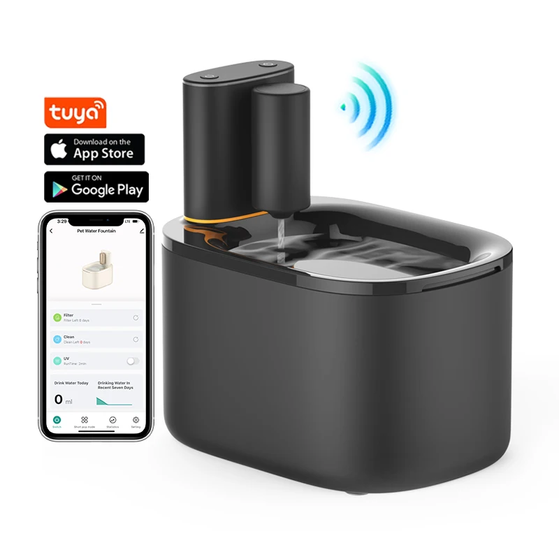 oem-4l-wireless-cat-water-fountain-stainless-steel-rader-sensor-battery-operated-cordless-uv-pet-water-dispenser-wifi-tuya-app