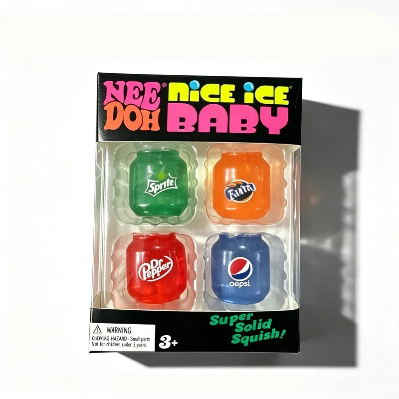 NeeDoh Squeeze Stress Can Mini 4 Pack Set Squishy Fidget Tool Toy Anxiety Focus Nice Ice Cube Soft For Autism ADHD Perfect Gift view 4