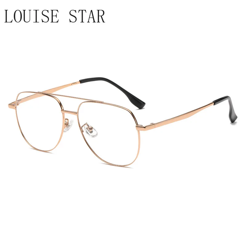 

Large Frame Prescription Glasses Frame for Men and Women, Titanium Alloy Double Beam Photochromic Myopia Glasses Frame