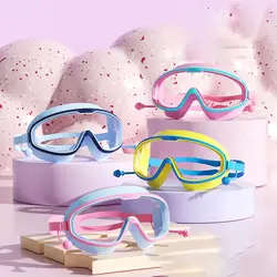 Gafas de natación ajustables con tapones para los oídos para niños y adultos, gafas de natación con vista amplia, equipo Anti-UV para piscina