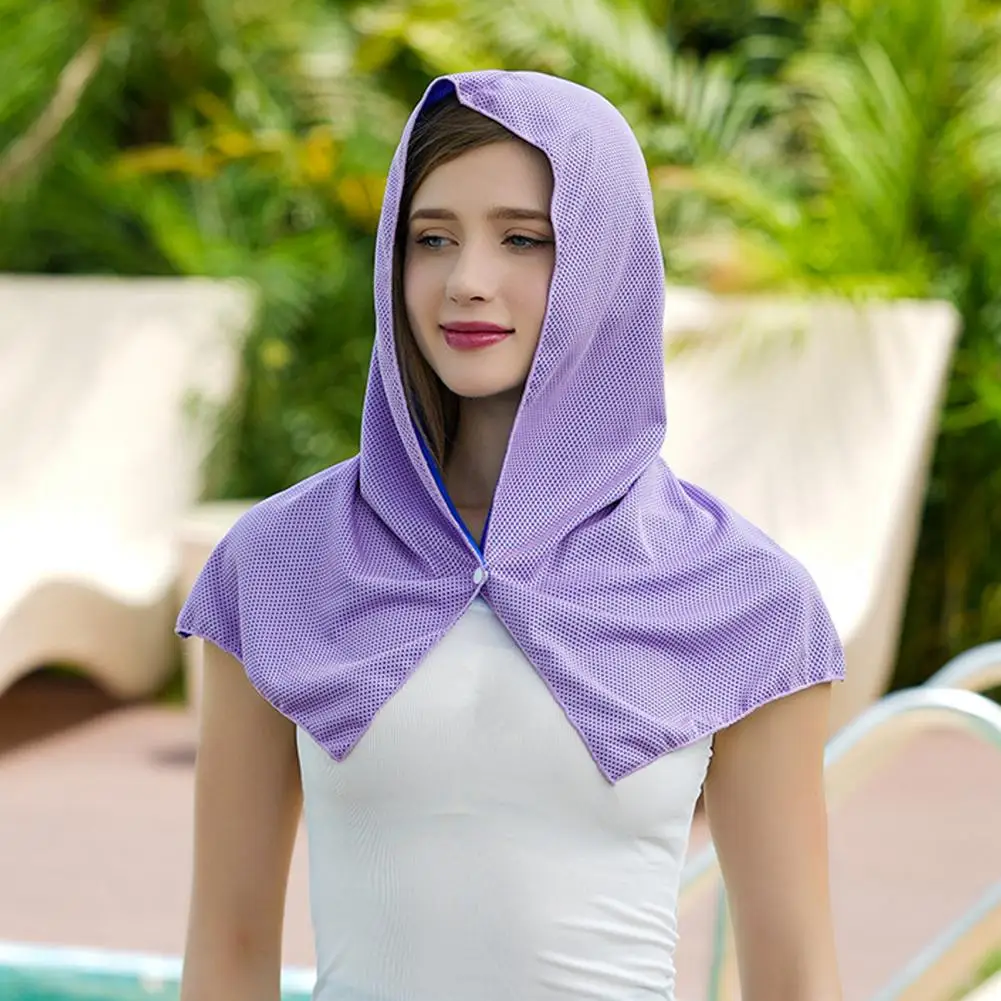 Towel Hoodie Towel Neck Wrap Extra Soft Sweat Absorption Cloth Uv Protection Quick Drying Cooling Sweat Towel Cool Hoodie