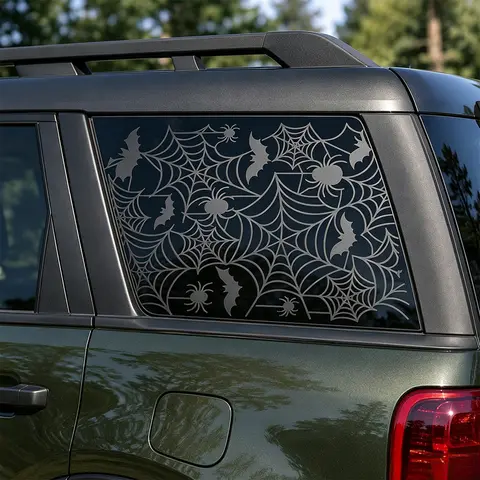 Horror Spiderweb Bat Car Stickers Decoration Triangular Window Sticker Universal All Vehicle Accessories Waterproof Vinyl Decals