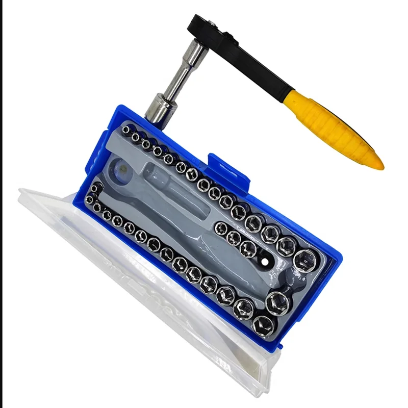 

R'DEER high quality screwdriver tool Cr-V steel 38PCS repair opening tool kit with socket NO.RTH-38A freeshipping