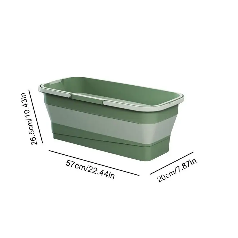 Collapsible Mop Bucket Silicone Handy Basket For Cleaning Mop Rectangular Handy Cleaning Mop Basket For Kitchen Bathroom Camping