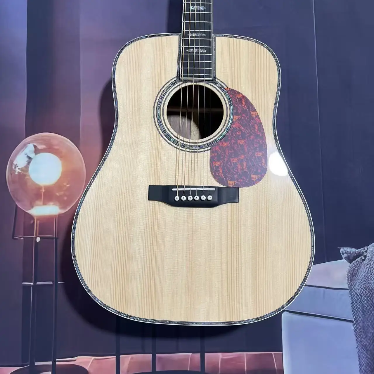 جيتار صوتي من الخشب الصلب مقاس 41 بوصة من سلسلة D45 بلون خشبي طبيعي #2