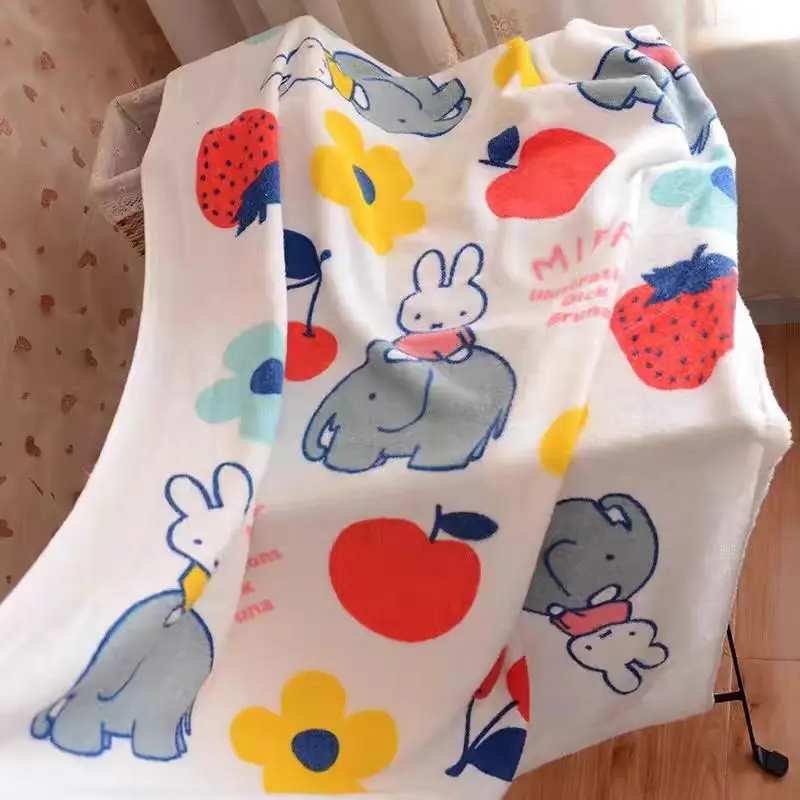 

Мягкое одеяло-плед с мультяшным принтом Миффи, полотенце для ванной, милое одеяло с рисунком, детское мягкое впитывающее полотенце для ванной, рождественский подарок