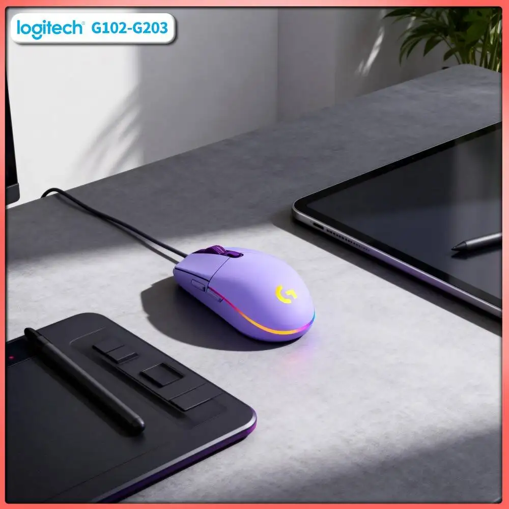 Logitech G102 Wired Mouse, 8000 DPI Adjustable, LIGHTSYNC RGB, 1000Hz Polling, Ergonomic Grip for Gaming & Daily Work