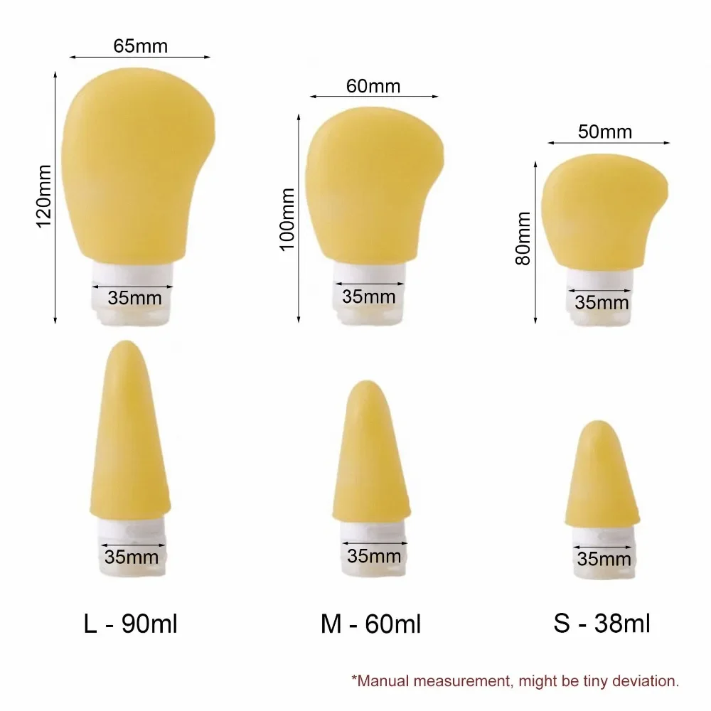 3in1 Set Silicone Portable Soap Dispenser Mango shape Travel Liquid Sub-bottling