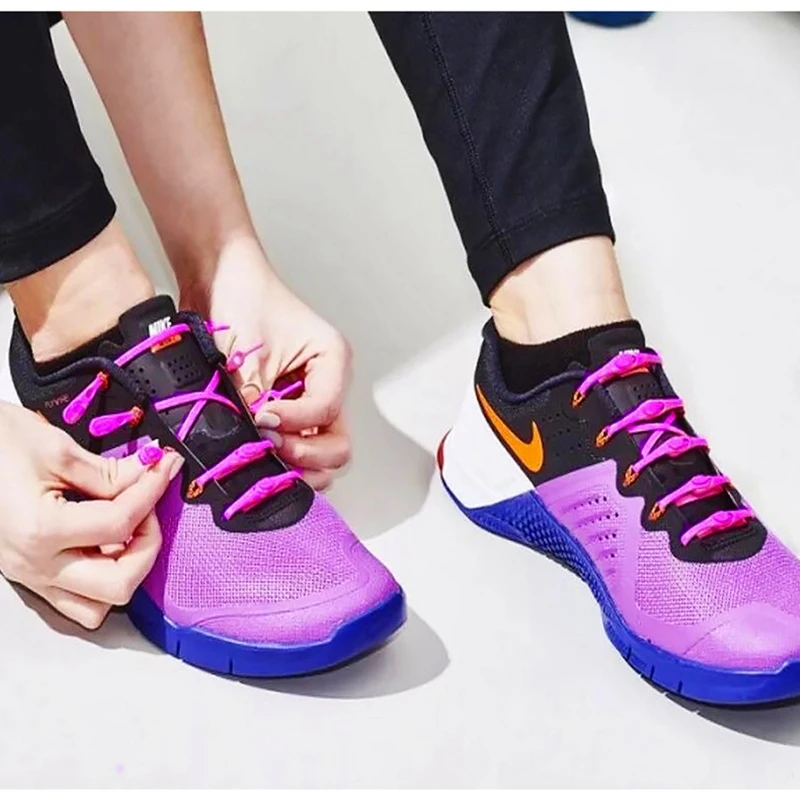 12pcs ยืดซิลิโคน Shoelaces ไม่มี Tie รองเท้า laces Elastic Laces รองเท้าผ้าใบผู้ใหญ่เด็กขี้เกียจเชือกผูกรองเท้าสําหรับรองเท้ายาง Zapatillas