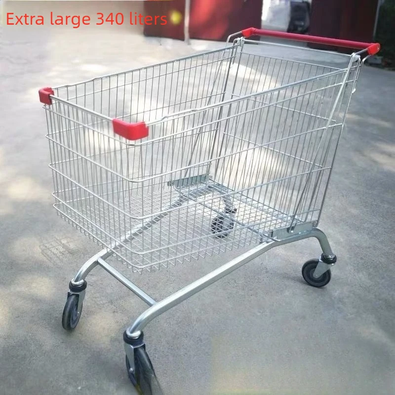 Mall Supermarket Hand Cart, Warehouse Express Picking Trolley, Household Grocery Cart, Heavy Duty Multi-Scene Moving Cart