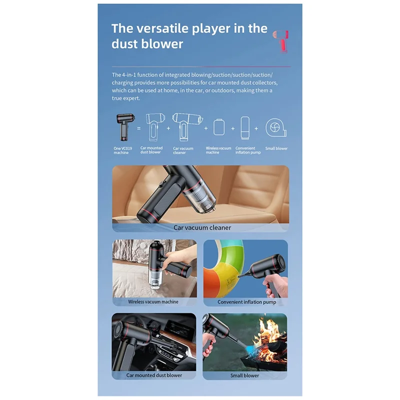 AF90-50000 RPM 5 In1 Drahtlose Automobil Staubsauger Tragbare Roboter Staubsauger Handheld Mini Für Auto Haushaltsgeräte