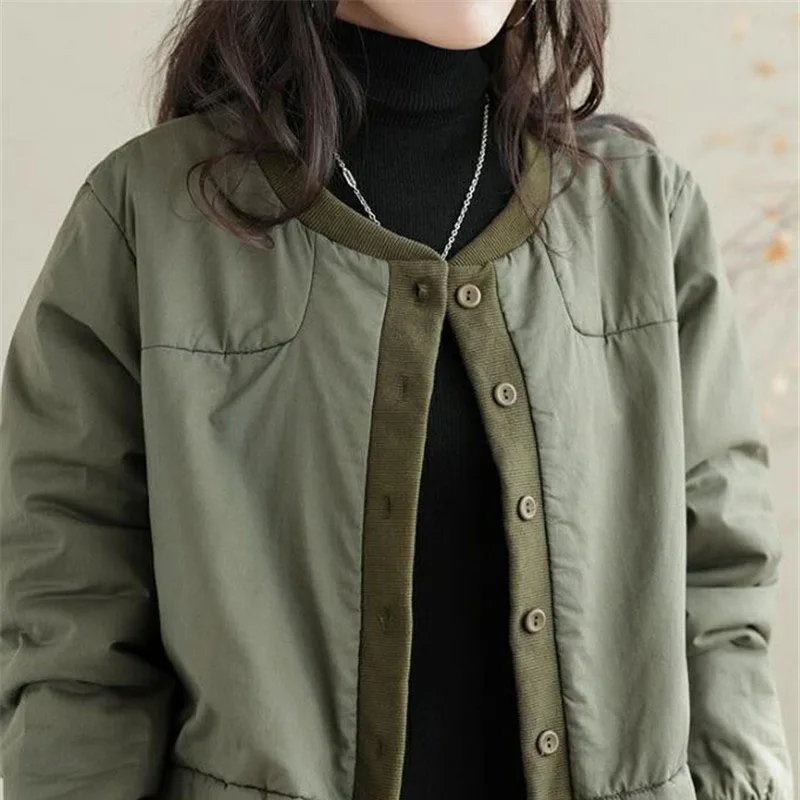Fashion Autumn Winter Cotton Padded Clothes Women's Lightweight Warm Cotton Coat Korean Style Loose Casual Jacket Female Tops