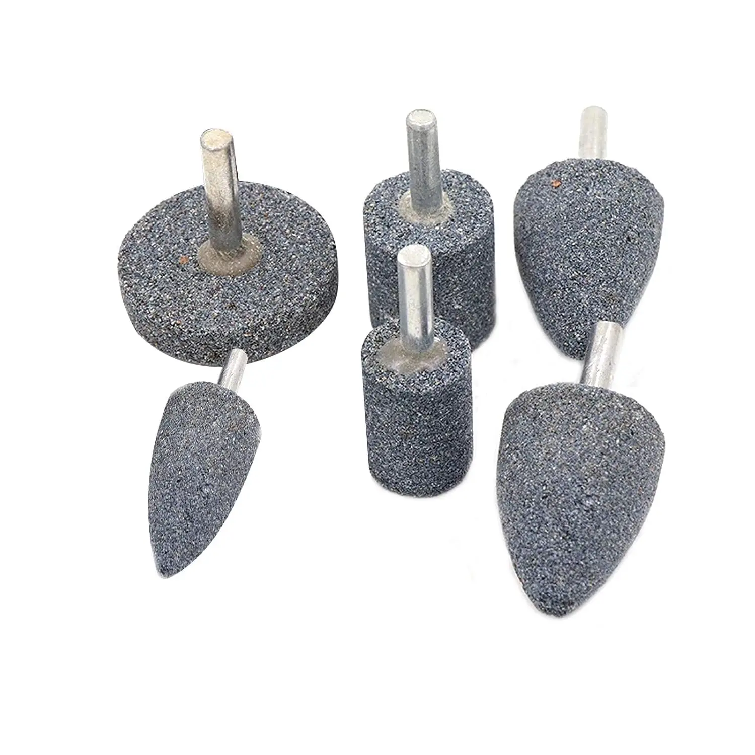 

80 Grit 3 Shapes Stone Point Grinding Wheels Set with 1/4" Mandrel for Rotary Tools