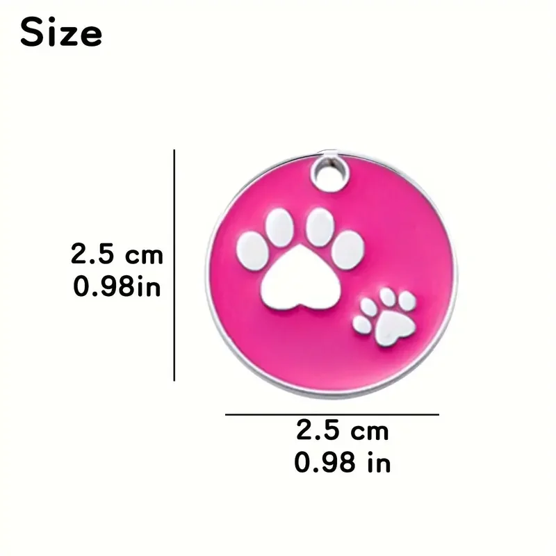 Round Paw Zinc Alloy Personalized Paw Dog ID Tag Dog Accessories Metal Customized Round Pet Dog ID Tags Plate