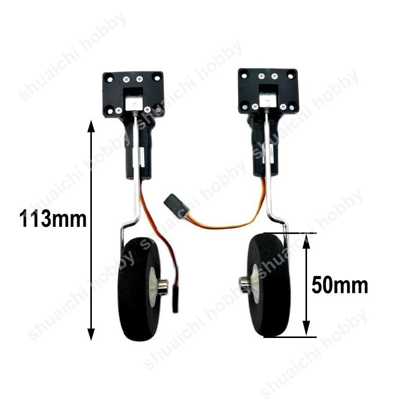 2PCS 90° 25g Worm Type Servo Retractable Landing Gear JR Plug 3mm Shaft Foldable Undercarriage for RC Model Airplane Drone