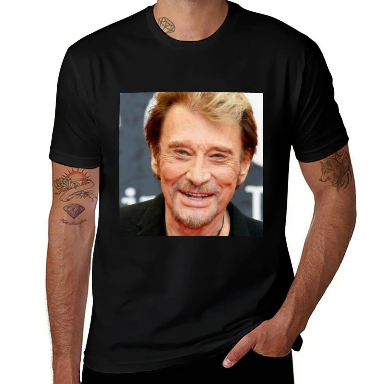 

Johnny Hallyday classique T-Shirt summer 2025 summer top clothes mens t shirts casual stylish