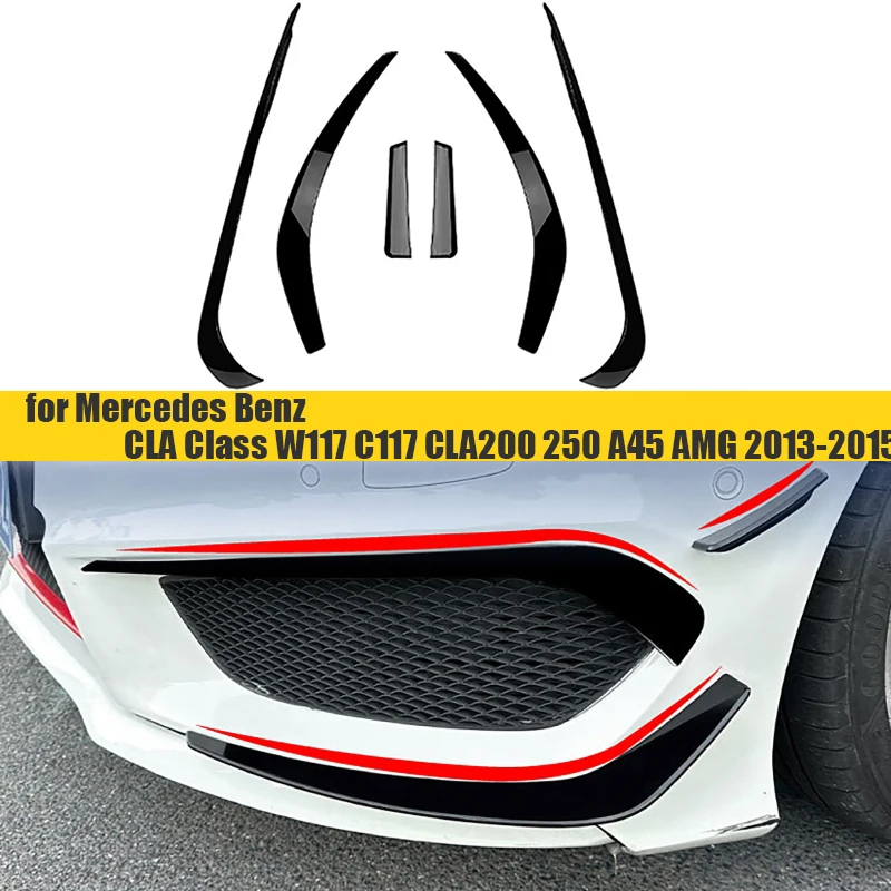 

Car Front Bumper Lower Air Vent Canards Set Decorations for Mercedes Benz CLA Class W117 C117 CLA200 250 A45 AMG 2013-2015
