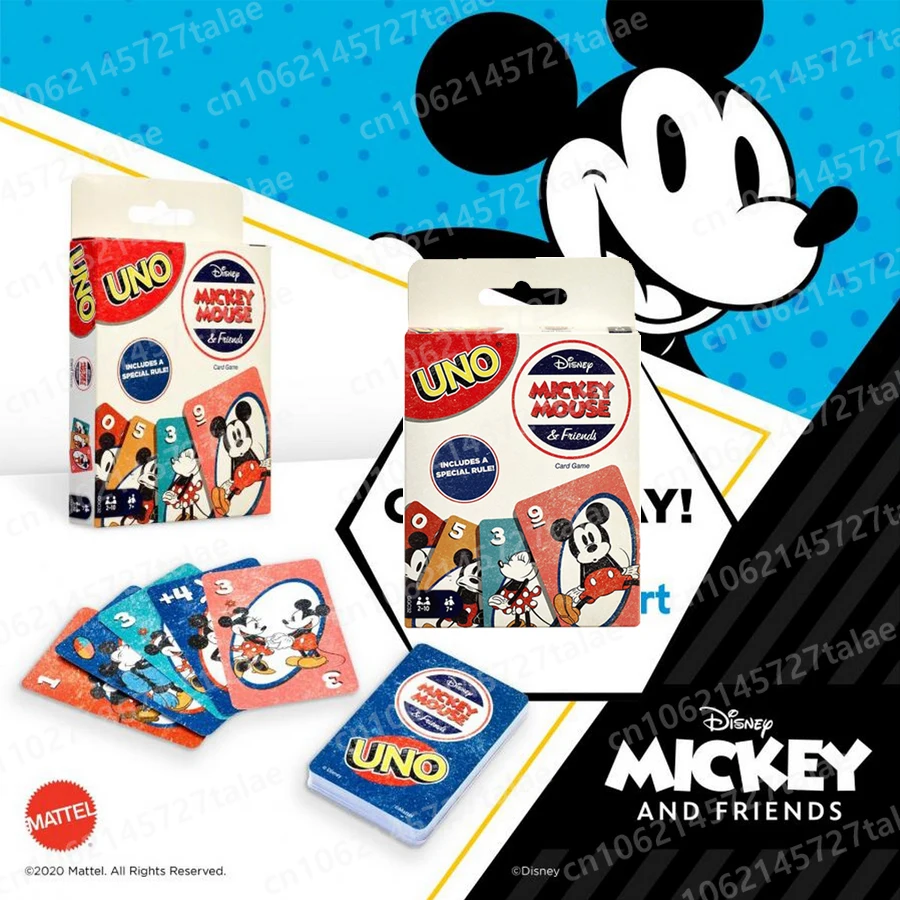 UNO Poker Games Disney Mickey Mouse Cartoon Anime Figure Card gioco da tavolo divertenti amici intrattenimento abbinamento regalo per feste in