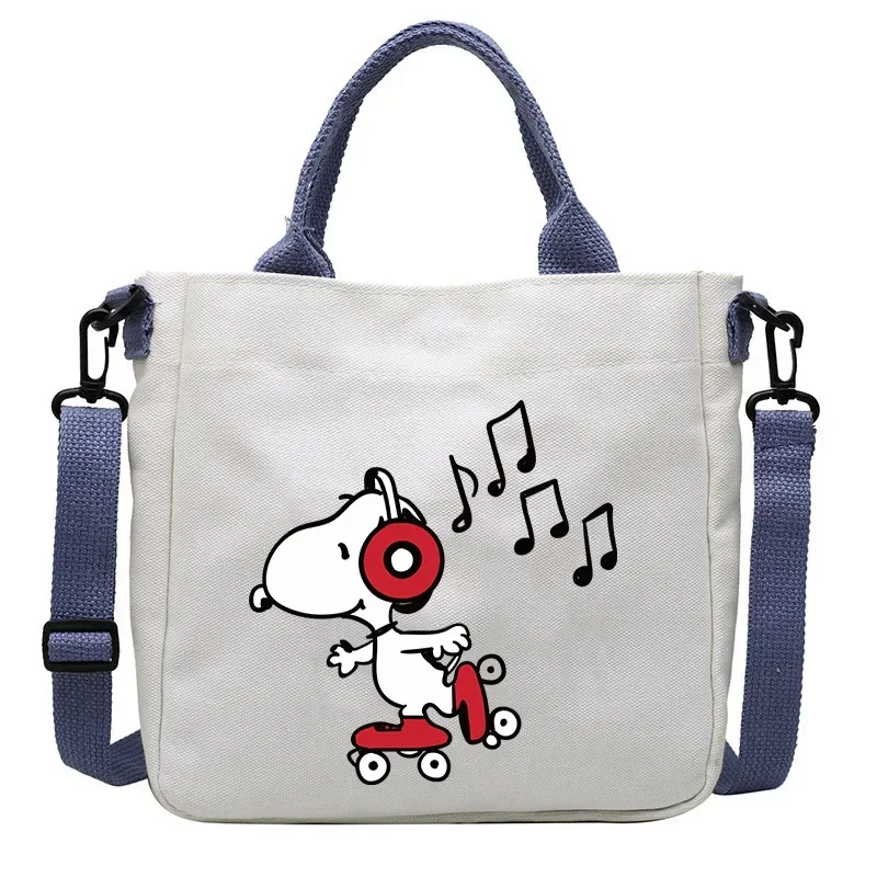 Snoopy dames canvas messenger schoudertas student crossbody tas afneembare schoudertas riem Tote