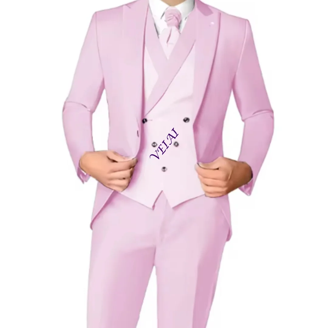 Boys' 3-Piece Formal Jacquard Suit – Champagne Shawl Lapel Blazer, Vest & Pants for Pageboys & Weddings view 6