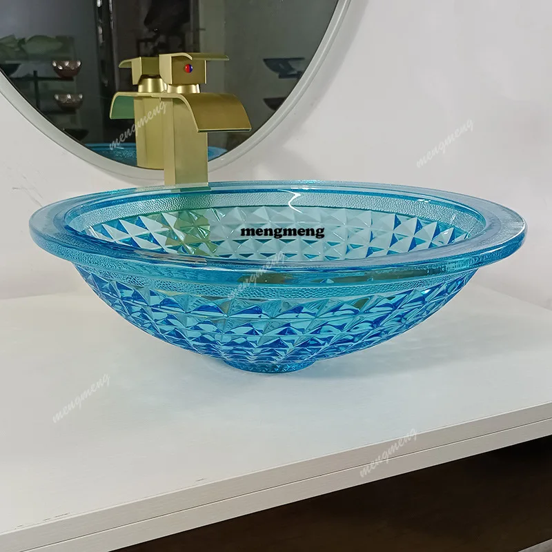 

Crystal glass basin, basin on top, glass basin, bathroom cabinet, bathroom, washbasin.