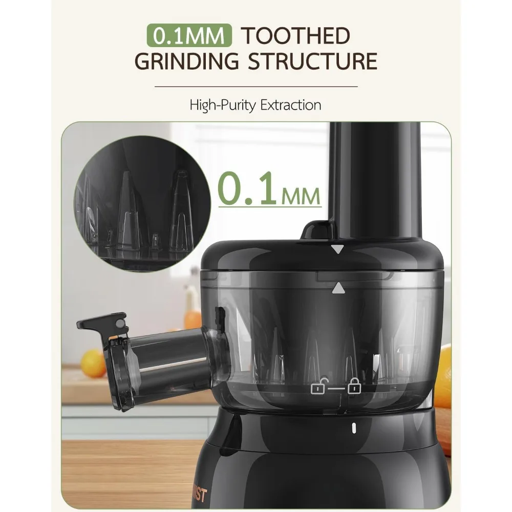 HAOYUNMA Cold Press Juicer for Vegetable and Fruit with Upgraded Slow Juicing Technology, Powerful Motor