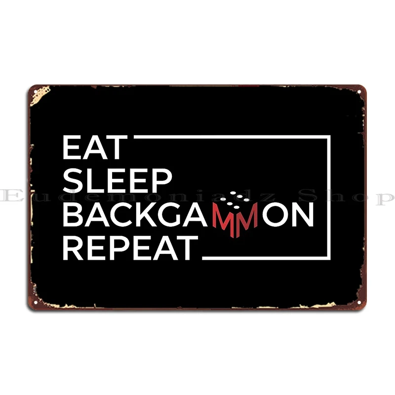 أكل النوم لعبة الطاولة تكرار مضحك Boardgame لاعب النعيم لوحة معدنية ملصق سينما خمر حانة تصميم تين تسجيل ملصق