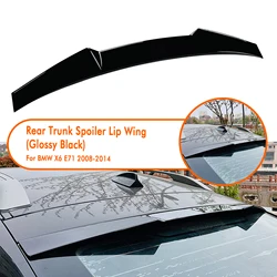 Rear Roof Spoiler Wing Lip For BMW X Series X6 E71 2008-2014 Carbon Fiber Look/Gloss Black Trunk Lid Upper Splitter Window Trim