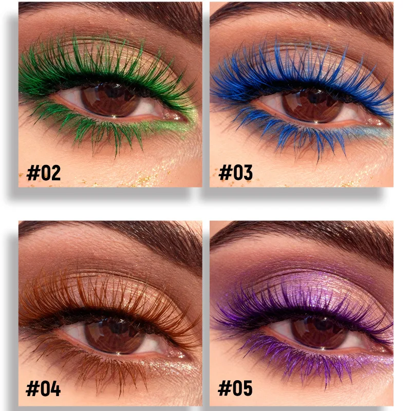 Wasserfeste Farb-Mascara zur Verlängerung von Volumen, Locken, Verbesserung mit Wimpernprimer, wischfest, für lebendige, langanhaltende Auslässe