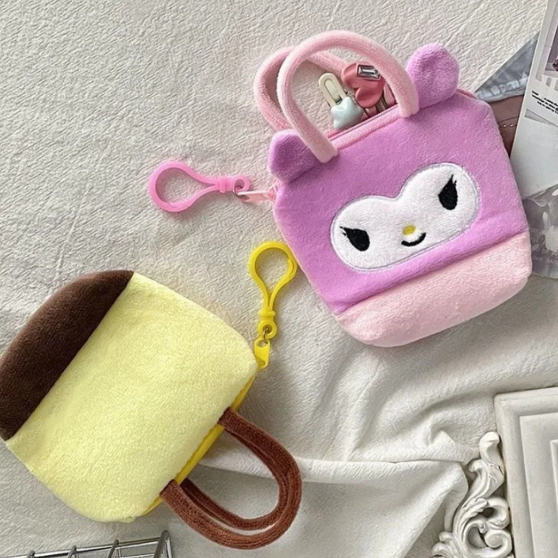 Sanrio Kawaii Hello Kitty portefeuille en peluche ma mélodie Kuromi mignon Anime sac à dos pendentif sac de rangement fille Festival cadeau