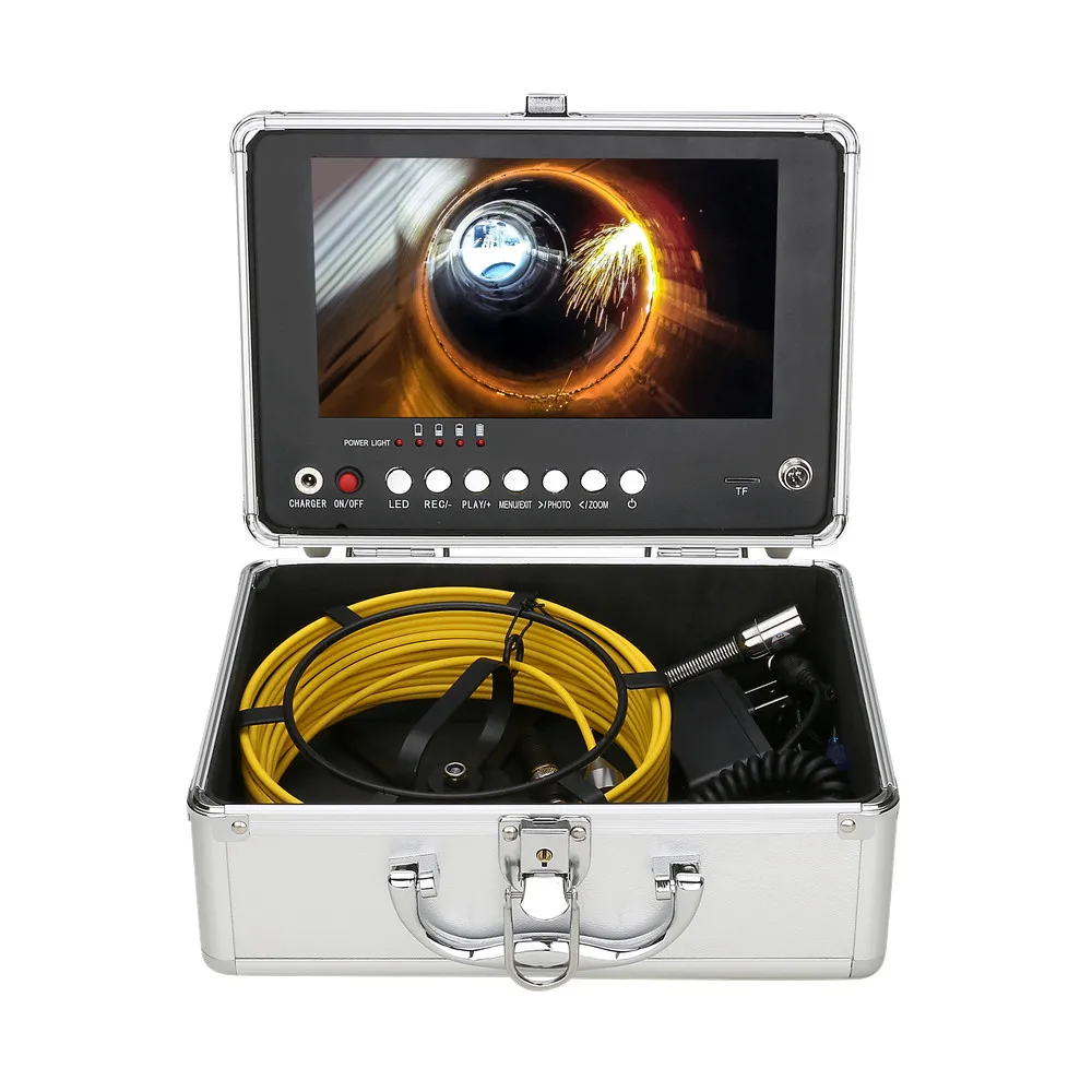 30m cable 9-inch video 17mm 720p Sewer Industrial Video Borescope Inspection Camera