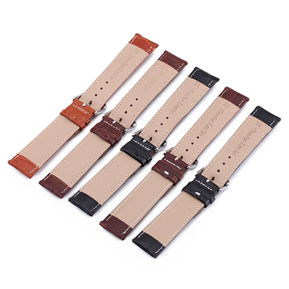 Crocodile Genuine Leather Watch Band 10 12 13 14 15 16 17 18mm 19mm 20mm 21mm 22mm 23 24mm Watch Strap with Pins OLEYW