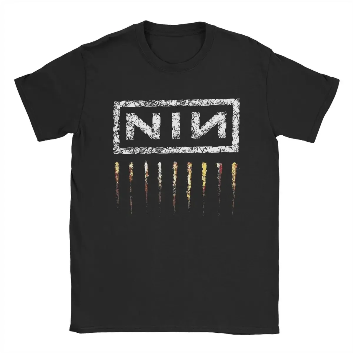 Nine Inch Nails NIN Men's T Shirts Fashion Tee Shirt Short Sleeve Round Neck T-Shirt 100% Cotton Birthday Gift Clothes