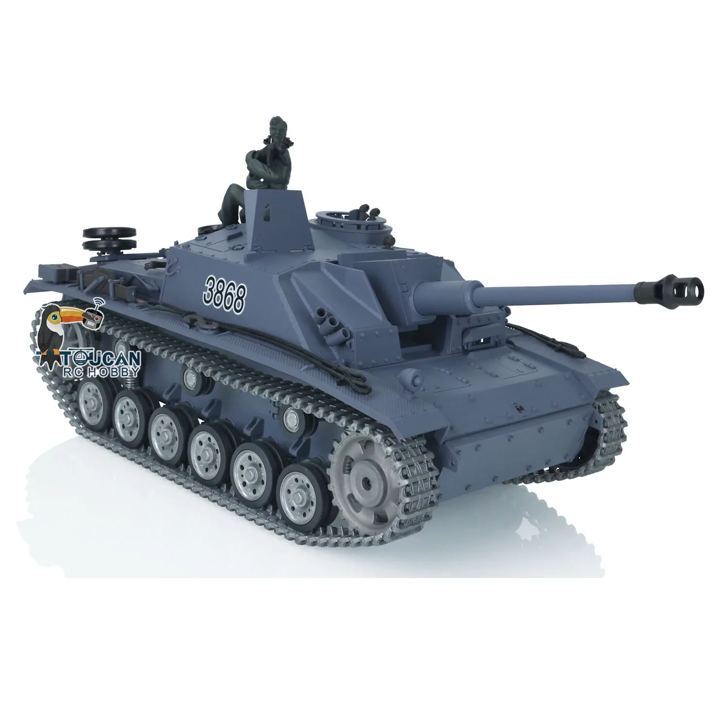 Heng Long 1/16 Scale Radio Control RC Tank 7.0 Customized Stug III 3868 Metal Tracks Wheels Model Toys For Boys TH17423-SMT7