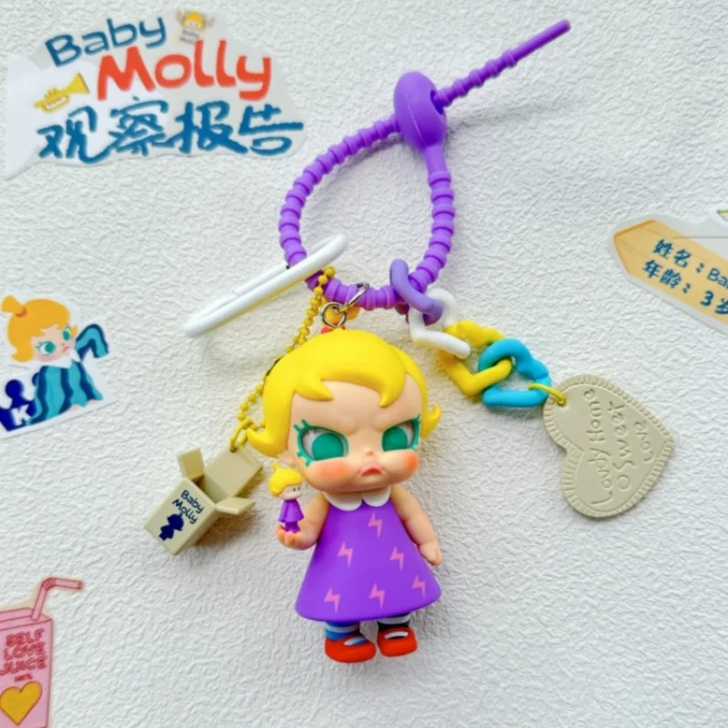 

Anime Figure Molly Baby 3-Year-Old Series Pendant Keychain Girl Bag Pendant Pvc Handmade Model Collectibles Kid's Birthday Gift