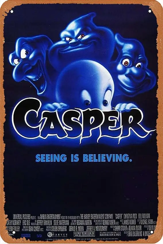 Casper 1995 poster Tin Metal Novelty Sign Tin Metal Retro Wall Decor for Home,Street,Gate,Bars,Restaurants,Cafes,Store Pubs Sign