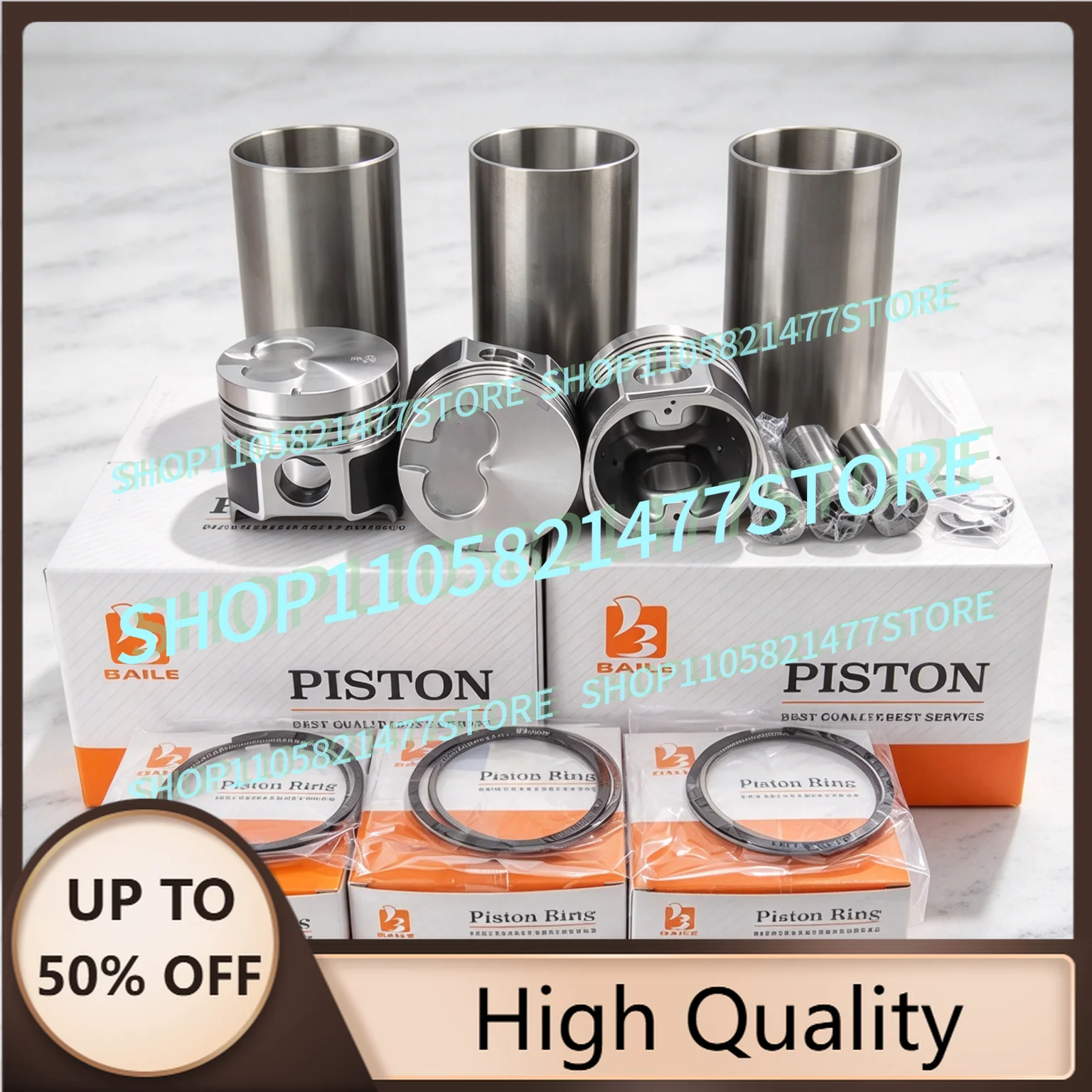 3AE1 For Cylinder Liner Overhaul Rebuild Kit Piston Rings  Full Gasket Set Main Bearing Engine Parts 80mm